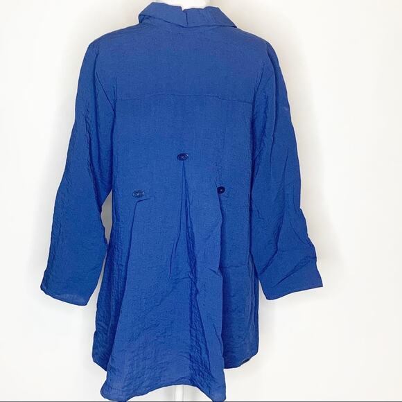 Habitat button pleat back tunic top blue - Picture 2 of 7